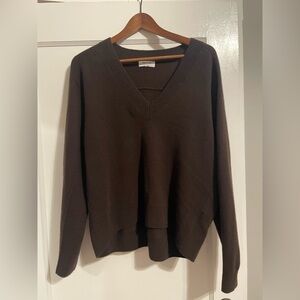 Madewell Deep Brown V-Neck Sweater
